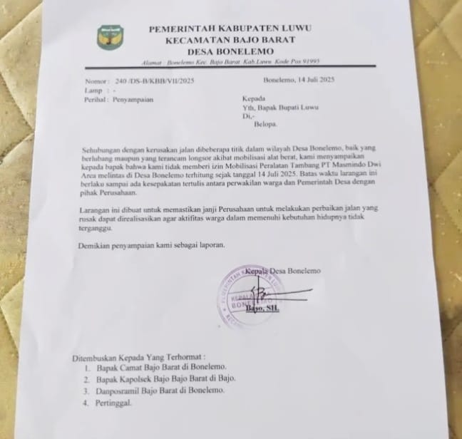 Surat Kades Bone Lemo